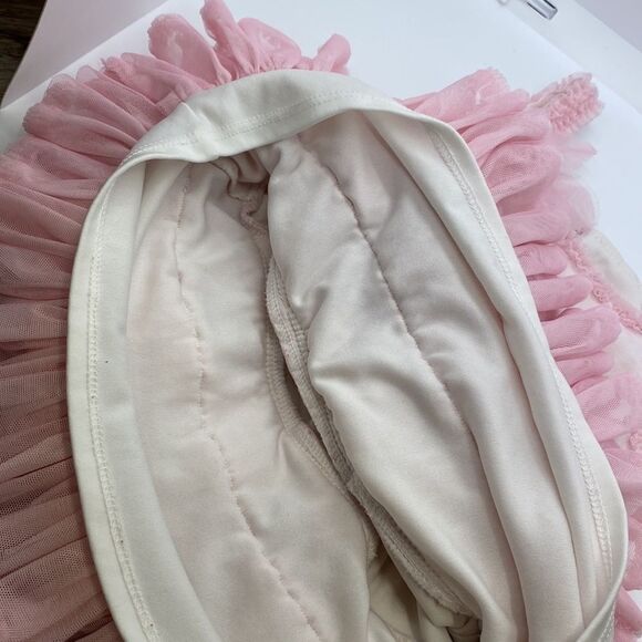 Isabella Chloe Dress Sleeveless White w/ Pink Layered Tule attached Skirt 24 M - Picture 15 of 16